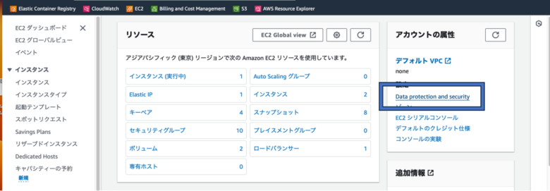 EC2ダッシュボード