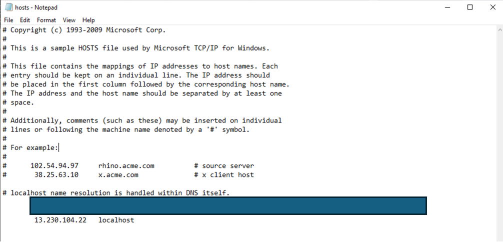 hostsファイル貼り付け例