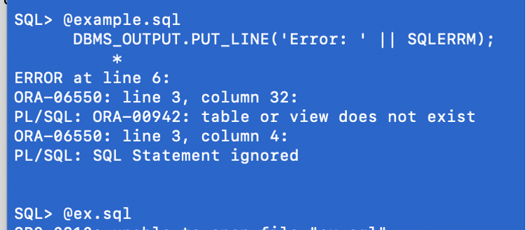 SQLPlus実行結果