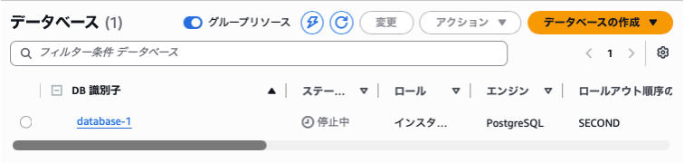 RDS停止確認